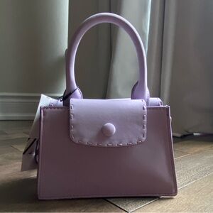 Zara Mini Crossbody Bag with Topstitching. Lilac Colour.
